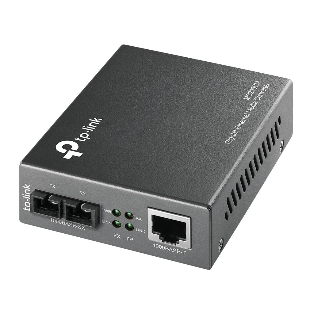 CONVERTIDOR MULTIMEDIA MULTI-MODO GIGABIT TP-LINK MC200CM PARA AMPLIAR LA DISTANCIA DE FIBRA