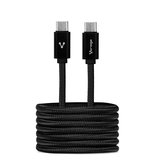 Cable  VORAGO CAB-124-BK, USB C, USB C, Macho/Macho, 1 m, Negro