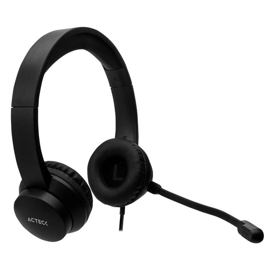 Headset ACTECK Estéreo 2.0 Alámbrico USB MIC Ajustable WINDOWS-LINUX-MAC OS DISCOVER HU230
