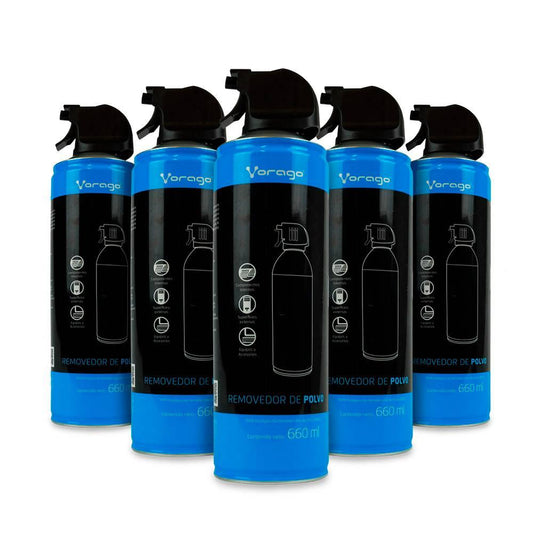 PAQUETE 5 PZ AIRE COMPRIMIDO REMOVEDOR DE POLVO CLN-300 VORAGO 660ml BROWN BOX