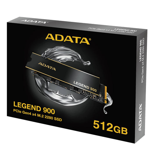 Unidad de Estado Sólido ADATA LEGEND 900 512GB PCIe Gen4x4 M.2 2280, Con disipador de aluminio. SLEG-900-512GCS