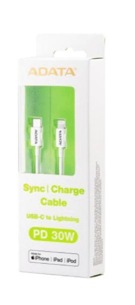 Cable USB-C a Lightning ADATA AMFICPL-1M-CWH, USB C, Lightning, 1 m, Blanco