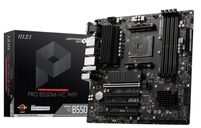Motherboard MSI PRO B550M-VC WIFI, UPC: Admite procesadores AMD Ryzen™ 3 generación con socket AM4 y futuros procesadores AMD Ryzen™ con actualización de B