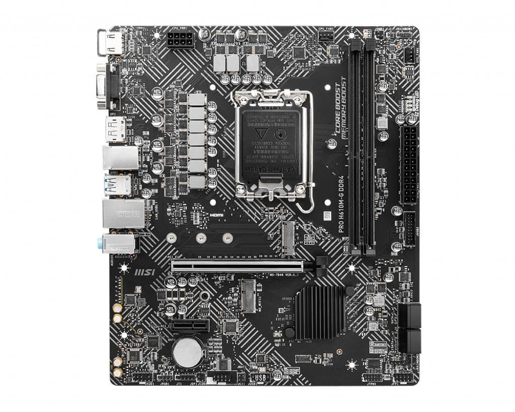 Motherboard MSI PRO H610M-G, 64 GB, Intel, LGA1700, Micro ATX