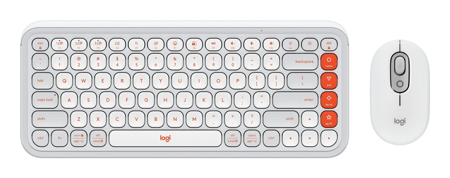 Kit Logitech POP 920-013055 Teclado y mouse Bluetooth Color gris y naranja.