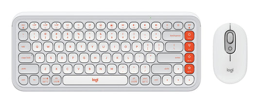 Kit Logitech POP 920-013055 Teclado y mouse Bluetooth Color gris y naranja.