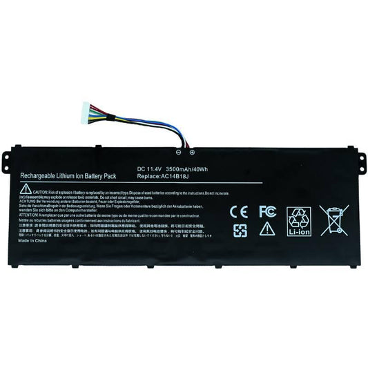 Bateria para computadora marca OVALTECH OTRE3-112 - 11.4V  40Whr OTRE3-112 3 Celdas para Acer Aspire E3-111, E3-112, E3-112M, E3-721, E5-771, AC14B18J AC14