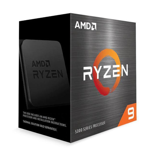 AMD RYZEN 9 5900X, 12 núcleos, socket AM4, No incluye ventilador, Se requiere una tarjeta gráfica independiente.