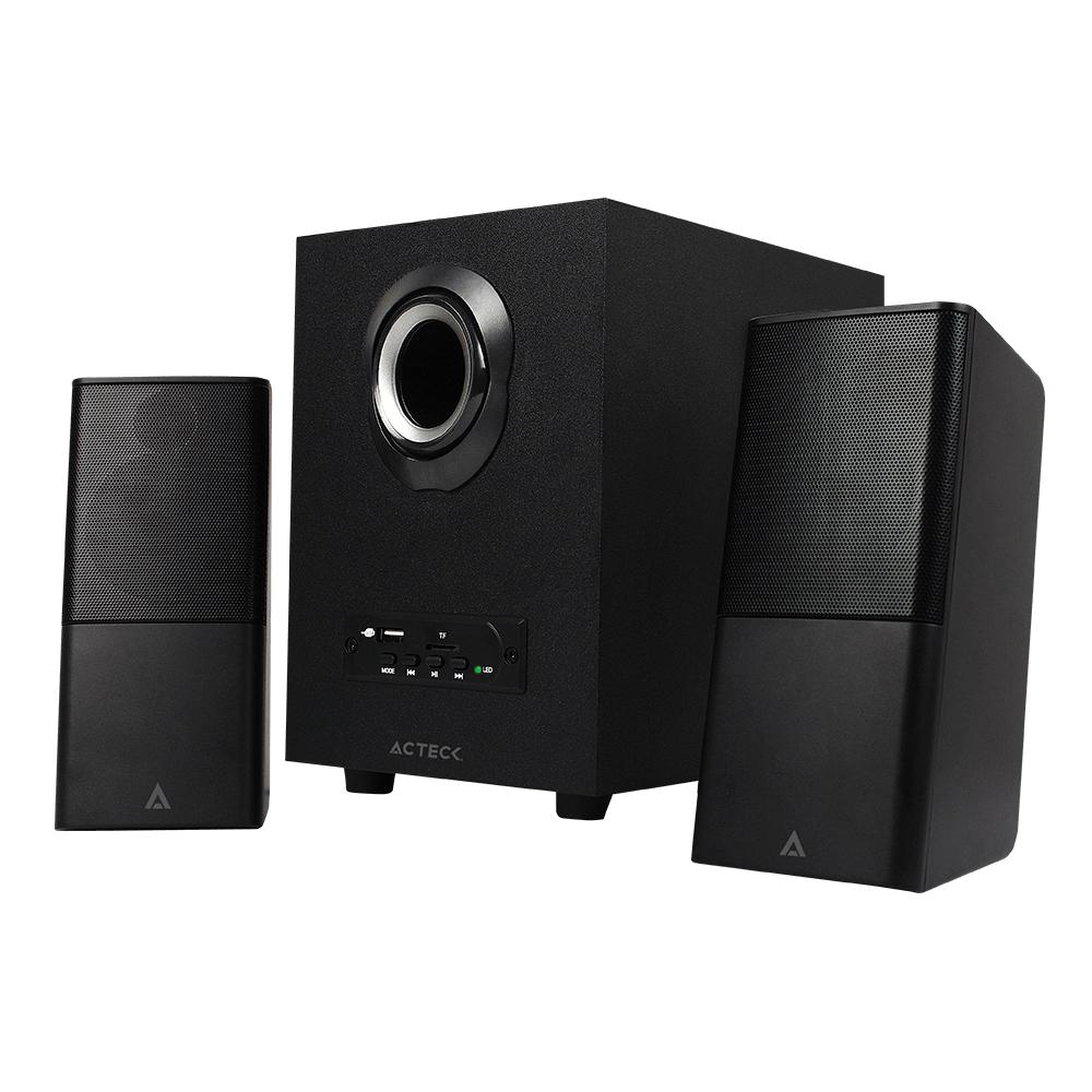 Bocinas Estéreo 2.1 ACTECK Inalámbricas BT-JACK 3.5 MM Micro SD-USB Negro IMPULSE AS680