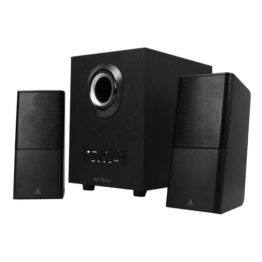 Bocinas Estéreo 2.1 ACTECK Inalámbricas BT-JACK 3.5 MM Micro SD-USB Negro IMPULSE AS680
