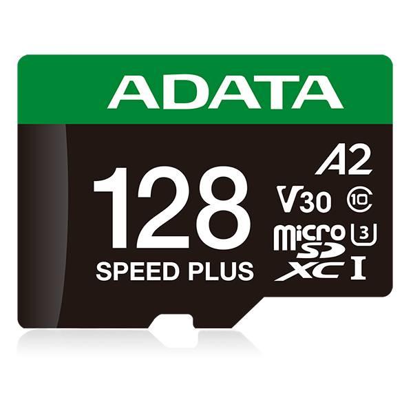 Micro Secure Digital ADATA SPEED PLUS microSDXC UHS-I U3 Clase 10, SD 6.0, V30 128GB Clase 10 (A2), Velocidad de lectura / escritura 180/160 MB/s UD128GUI3
