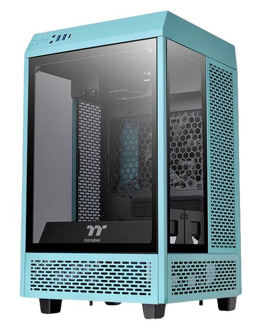 Gabinete Thermaltake Tower 100 Turquesa, con Ventana RGB, Mini-Tower, Mini-ITX, USB 3.0, sin Fuente
