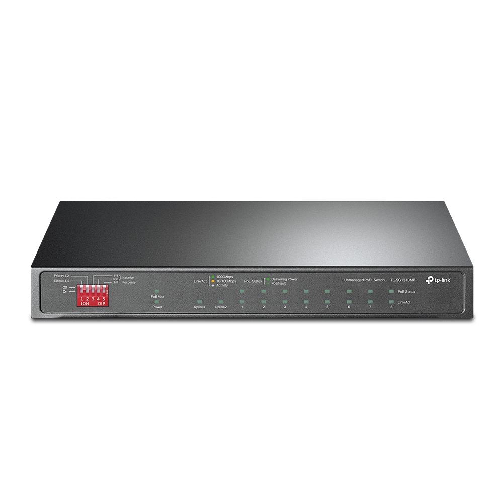 Switch de Escritorio TP-LINK TL-SG1210MP, Negro, 9 Puertos RJ45 - 1 Puerto SFP/RJ45