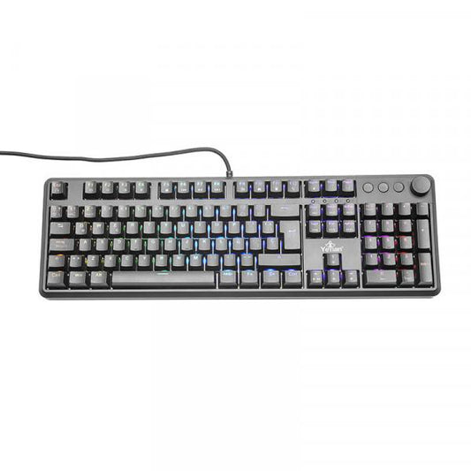 YEYIAN TECLADO GAMER ASWARD SERIE 3000, SWITCH AZUL, 105 TECLAS MECANICAS, 50 MILLONES DE PULSACION, BOTONES ILUMINADOS CUSTOM, IP42, USB-A YTM-28208B
