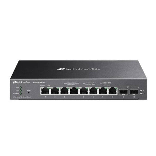 Conmutador inteligente Omada de 8 puertos 2.5GBASE-T y 2 puertos 10GE SFP+ con 8 puertos PoE+