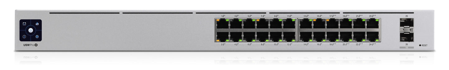 Switch  UBIQUITI USW-PRO-24-POE, Plata, 400 W, 24 + 2 SFP