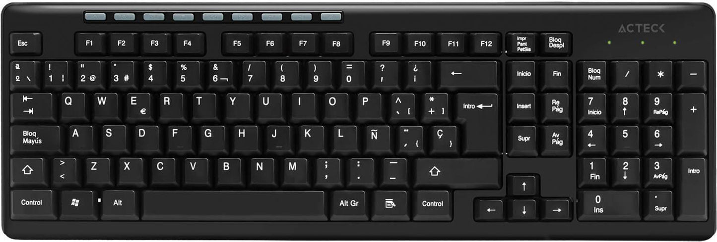Teclado ACTECK AC-913973, Inalámbrico, Negro