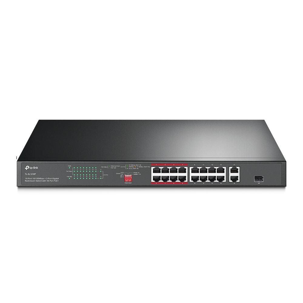 Switch POE TP-LINK TL-SL1218P, Negro, 16