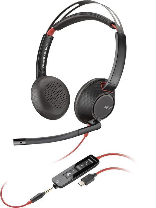 Poly Blackwire 5220, Alambricos, USB-C con adaptador USB-C/A, conector 3.5 mm, Binaural