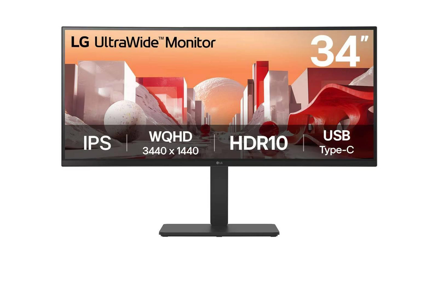 Monitor QHD IPS curvo, 34 Pulgadas con USB Tipo-C™, RJ45, altavoces,100 Hz, soporte ajustable y multipuertos