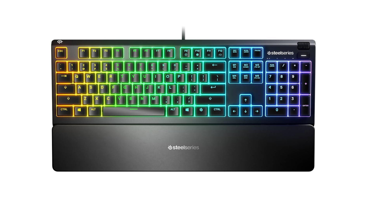 Teclado SteelSeries Apex 3 RGB Gaming. Iluminación RGB de 10 zonas. IP32 Resistente al agua