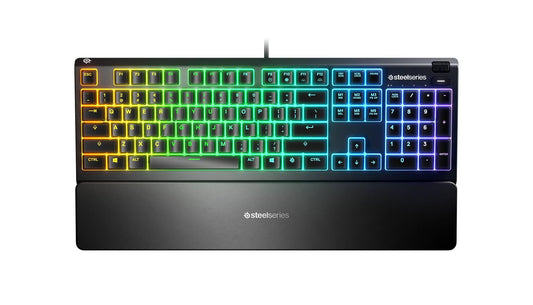 Teclado SteelSeries Apex 3 RGB Gaming. Iluminación RGB de 10 zonas. IP32 Resistente al agua