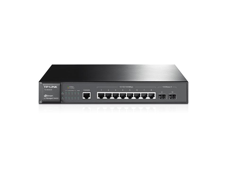 Switch Administrable TP-LINK, Negro, 10/100/1000Mbps, 8ptos, SG3210 (TL-SG3210)