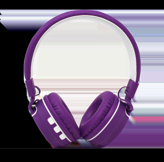 AUDIFONOS ON-EAR BLUETOOTH NBH-05 MEGA BASS RADIO FM MICRO SD 3.5MML MANOS LIBRES RUBBERIZED MORADO