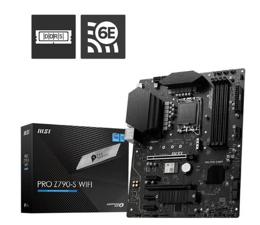 Tarjeta madre MSI PRO Z790-S WIFI, Intel Z790, Compatible con procesadores Intel® Core™ de 14.ª, 13.ª y 12.ª generación, procesadores Intel® Pentium® Gold