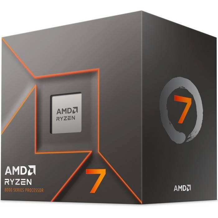AMD RYZEN 7 8700F, 8 núcleos, Socket AM5, Con ventilador, Se requiere una tarjeta gráfica independiente