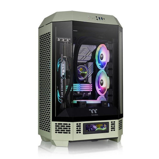 Gabinete THERMALTAKE CA-1Y4-00SEWN-00, The Tower 300 Matcha Green Micro Tower