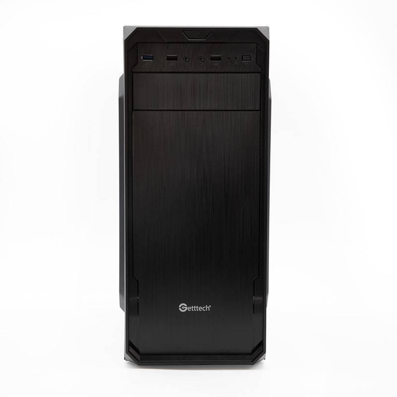 GETTTECH GABINETE MEDIE TORRE, ATX/MICRO ATX/ RANURAS PCI, NEGRO ACABADO MATE, INCLUYE FUENTE DE 500W, 1 VENTILADOR, MOD. GG-1803