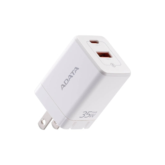 Cargador de pared ADATA,35W, Admite los estándares de carga rápida PD3.0 y QC 3.0 . Color BLANCO, CHARGERU-0352-QCPDWH