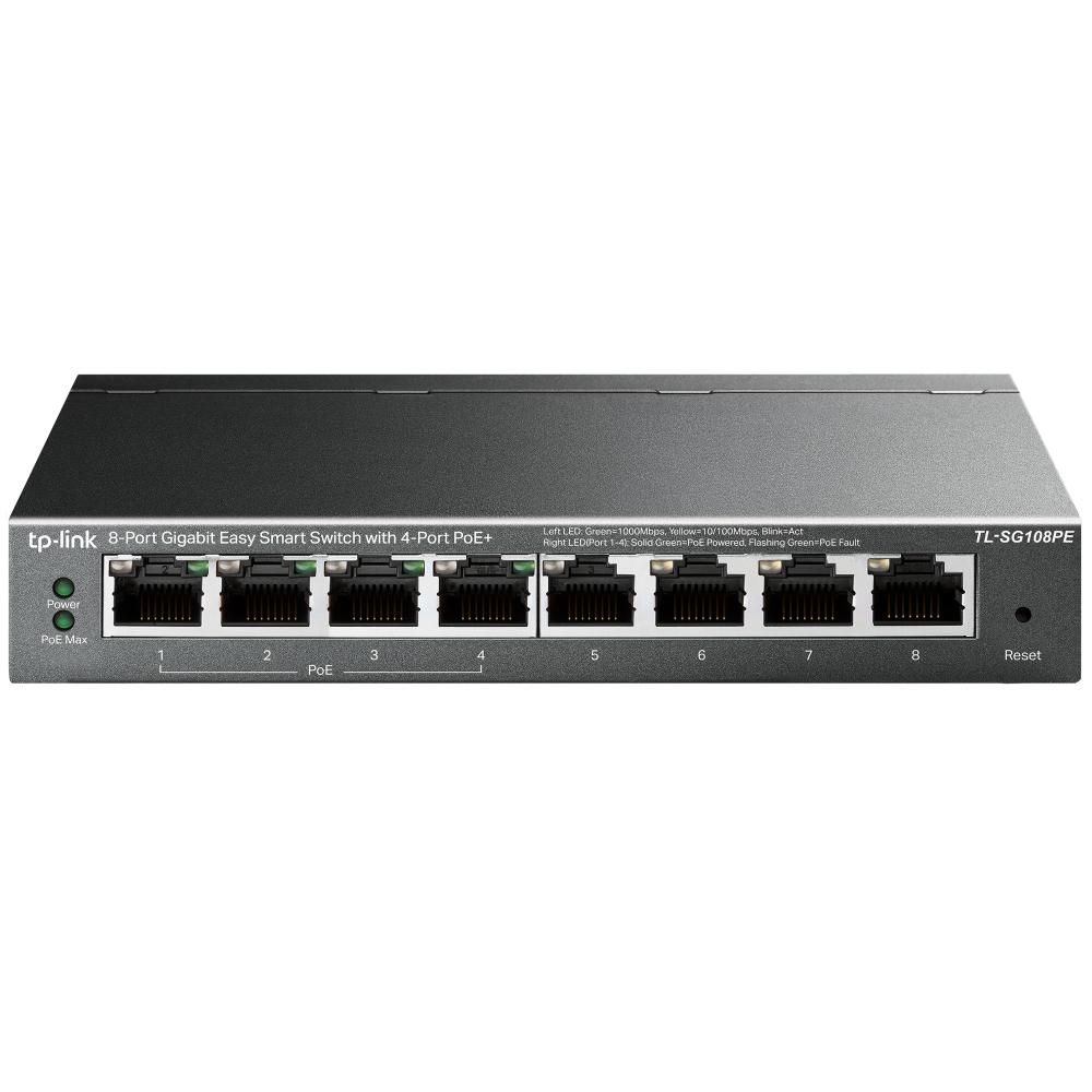 Switch  TP-LINK TL-SG108PE, Negro, 15,4 W, 8