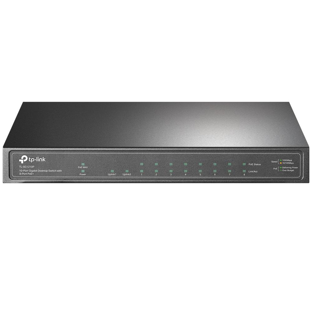 Switch no Administrable de 10 Puertos Gigabi TP-LINK TL-SG1210P, Gris, RJ45, 9