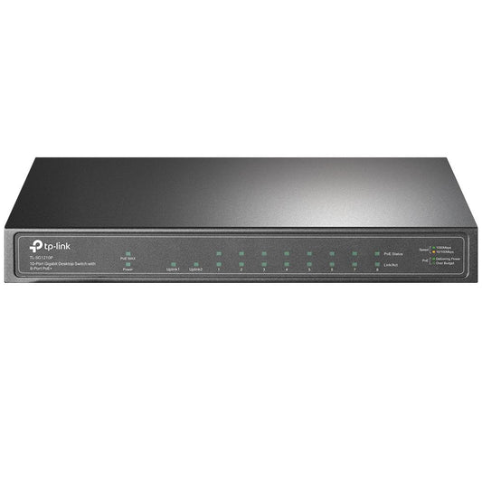 Switch no Administrable de 10 Puertos Gigabi TP-LINK TL-SG1210P, Gris, RJ45, 9