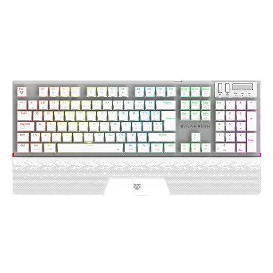 Teclado Gamer Inalámbrico DOMINATE EXPERT GK9791 Balam Rush Legend Series Conecta hasta 5 Dispositivos, Color Blanco, BR-940399