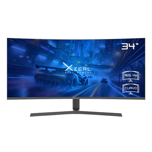 Monitor Xzeal 34 pulgadas Xzeal XZ6010-1 Panel Curvo VA WQHD 165Hz 4ms 1xDP + 1xHDMI + Vesa 100x100mm Negro