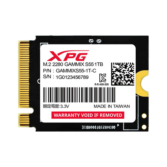 Unidad de Estado Sólido XPG GAMMIX S55 512GB PCIe Gen4 x4 M.2 2230, SGAMMIXS55-512G-C