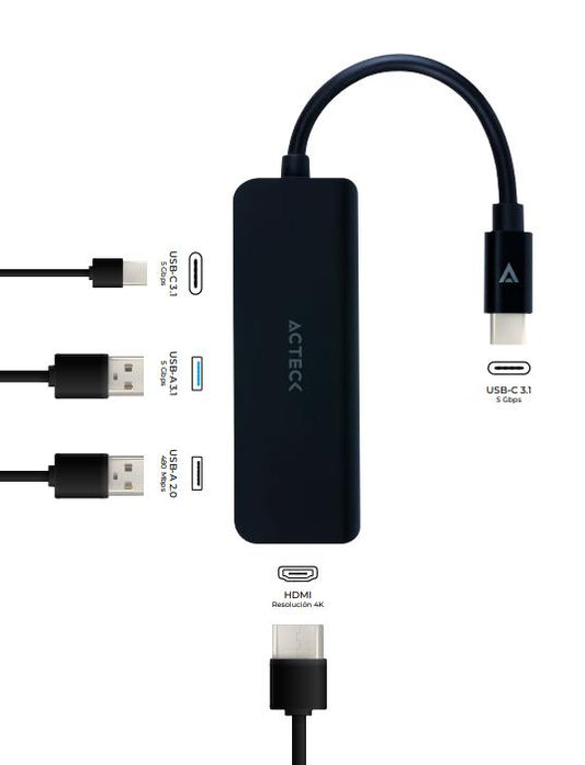 Docking station 4 en 1 GATE 4P DH645 Acteck