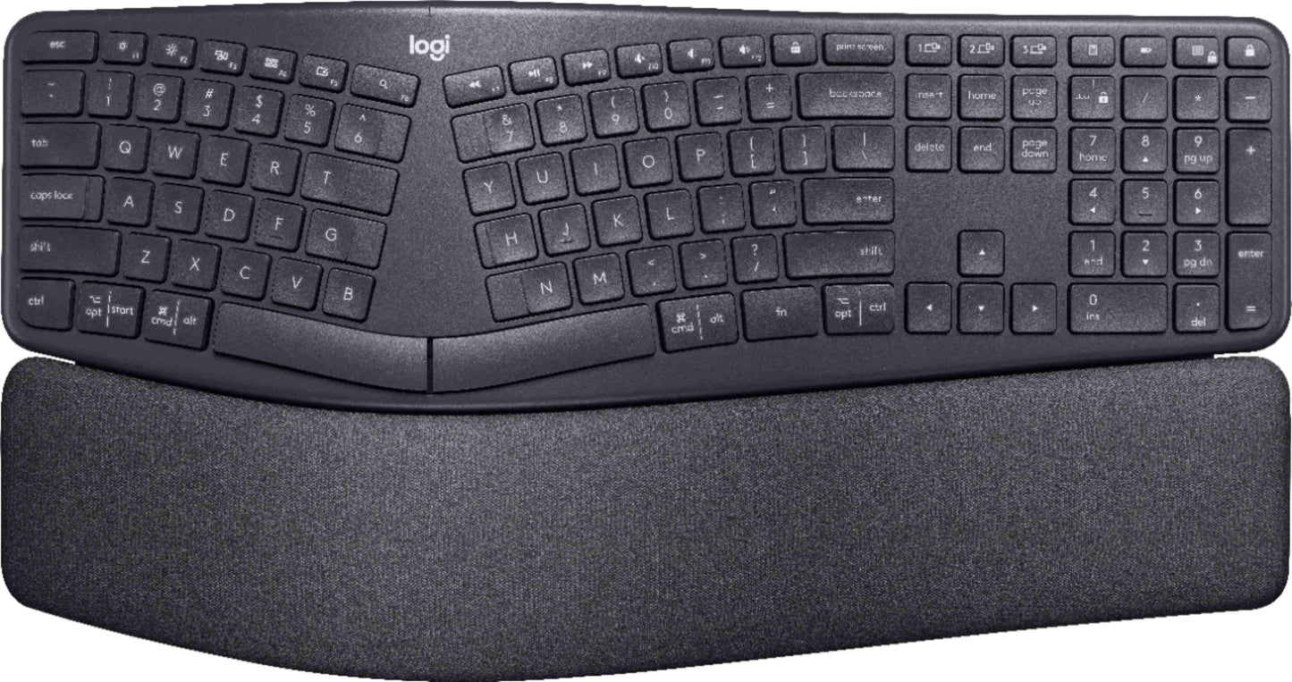 Teclado LOGITECH ERGO K860, Bluetooth, Negro, Inalámbrico