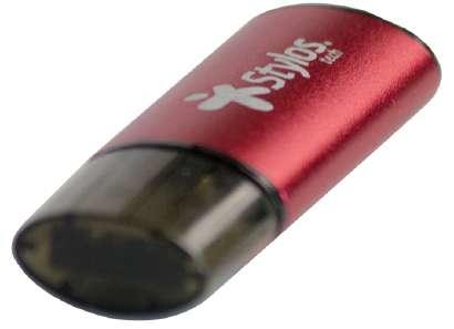 Memoria USB Rojo C/Tapa 16GB Stylos. STMUS72W