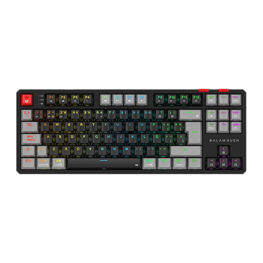 Teclado Gamer Inalámbrico LEVEL PRO GK990 Balam Rush Legend Series Conecta hasta 5 Dispositivos, Color Negro/Gris.  BR-940672