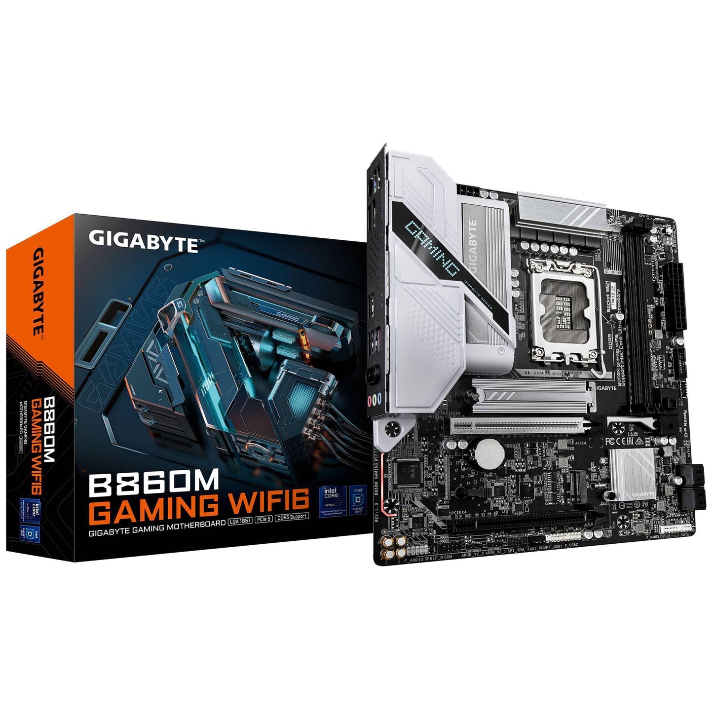 TARJETA MADRE GIGABYTE  Micro ATX B860M GAMING WIFI6, 64 GB DDR5 S-1851, Para intel