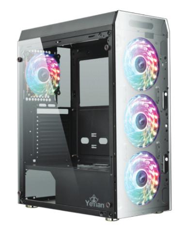 YEYIAN GABINETE GAMING KRYPTON SERIES 3000, NEGRO ITX, ATX Y MICRO ATX, INC3 VENT ARGB 120MM GPU 325 MM, PANEL LATERAL DE CRISTAL MOD. YCH-MTA7-01BK