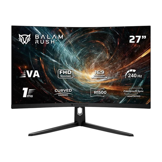 Monitor Curvo Gaming HYPER ORBIT MHO27Y  Panel VA, 27 Pulgadas Curvo,  Resolución:1920x1080  FHD 1500R Frecuencia: 240 Hz