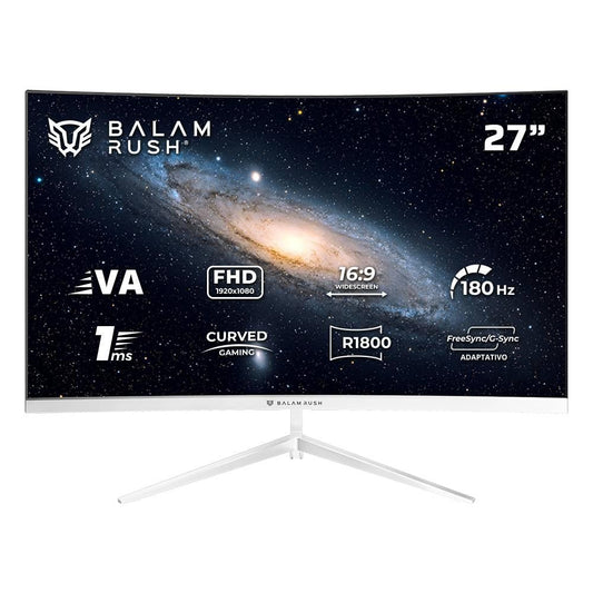 Monitor Gaming Curvo 27 Pulgadas 180hz: ANDROMEDA MAG27Y Balam Rush FreeSync/G-Sync Adaptativo