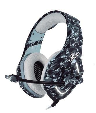 YEYIAN DIADEMA GAMER FORCE SERIE 3000 CAMUFLAJE GRIS, CABLE 3.5MM, ALMOHADILLA DE TELA, MICROFONO DE ALTA SENSIBILIDAD, MOD. YDF-33401G