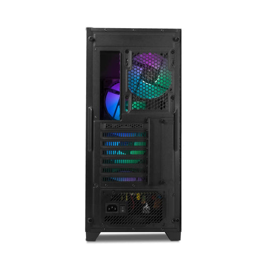 YEYIAN GABINETE GAMER PHOENIX PANEL DE CRISTAL TEMPLADO, ATX, M-ATX, ITX, HASTA 9 VENT 4 INCLUIDOS, GPU HASTA 400 MM,GRAN CONECTIVIDAD, YCM-APPHO-01