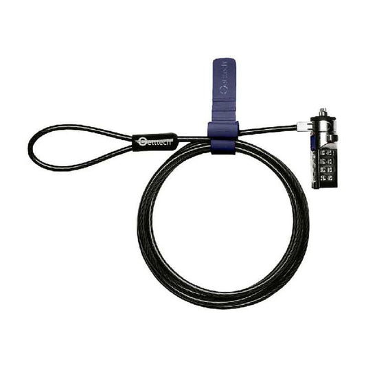 GETTTECH CANDADO PARA BLOQUEO DE PORTATILES, TIPO KENSINGTON, ALEACION DE ACERO, LONGITUD DE 1200MM X 4MM, MOD QLL-001